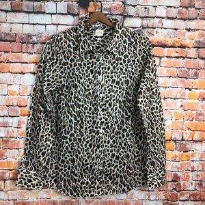 J. Crew perfect shirt leopard print size M